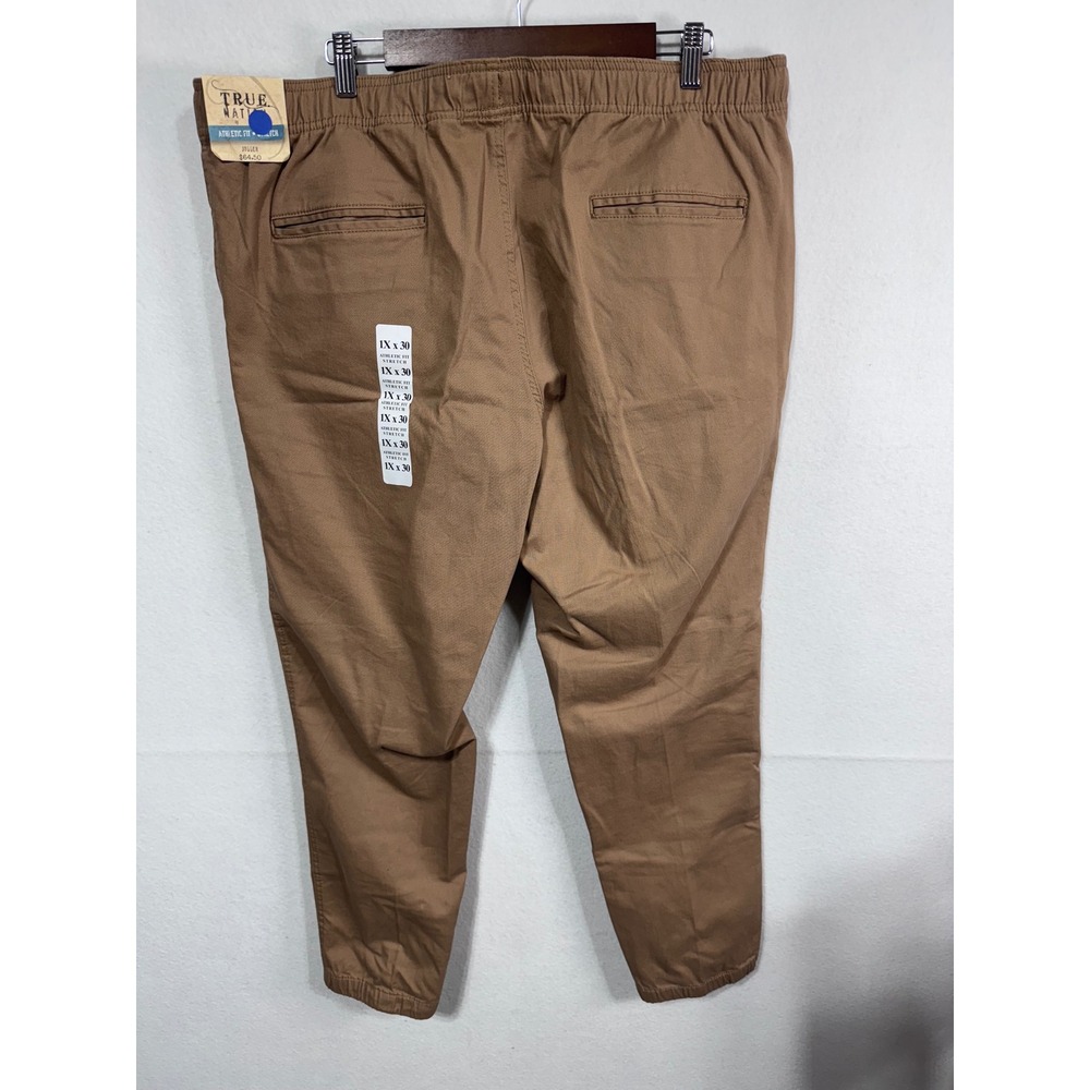True Nation 1X x 30 Brown Jogger Pants Men's Plus Athletic Fit‎ Stretch New - Picture 2 of 5